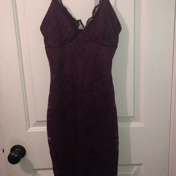 dark purple midi dress